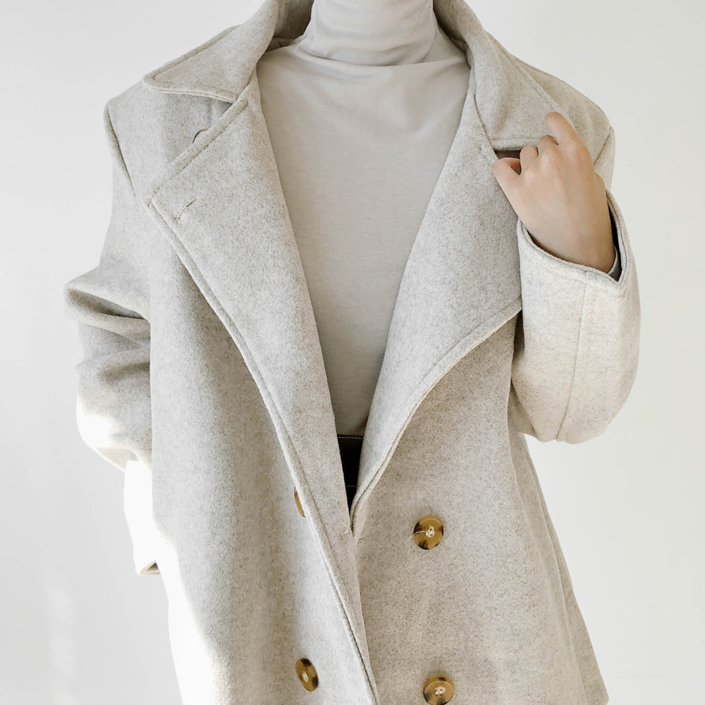 아프 카라 더블 트렌치 숏 자켓 코트